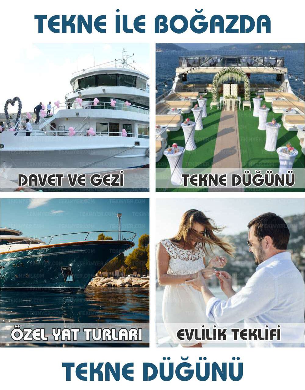 Tekne ile Boğaz da Tekne Düğünü